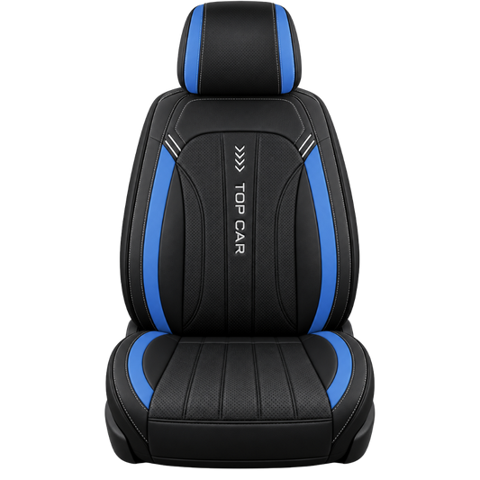 Huse Auto Top Piele Ecologică Negru Albastru