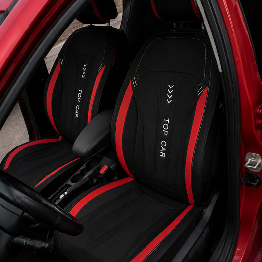 Huse Auto Top Textil – Negru Roșu