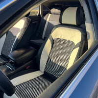 Huse auto alb-negru cu acoperire completă 360° a scaunelor