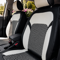 Huse pentru scaune auto din textil și piele Nappa alb-negru