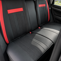 Set de huse auto scaune din piele eco nappa negru cu rosu