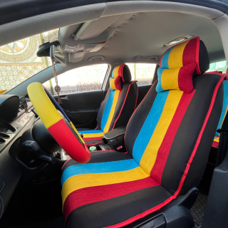 Set Complet Huse Scaune Auto, Colectia Tricolor Textil