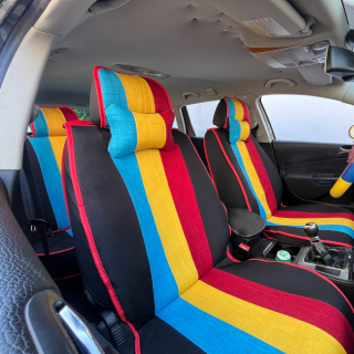 Set Complet Huse Scaune Auto, Colectia Tricolor Textil