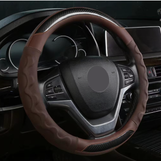 Husa pentru volan din fibra de carbon, maro