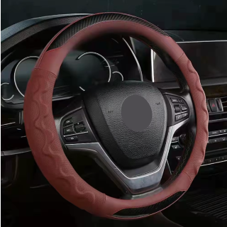 Husa pentru volan din fibra de carbon, visinie