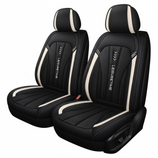 Set huse scaune auto TOP, Piele Nappa sintetica, alb+negru Leisure Time