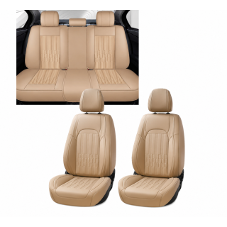 Set Huse Auto Luxury, Piele Ecologica, Crem Complet