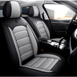 Set huse scaune auto Citroen C5, Piele Nappa sintetica-Gri cu Negru