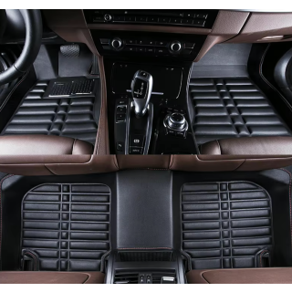 Covorase auto dedicate premium BMW X6, Negre, Piele ecologica presata