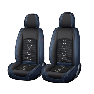 Set Huse Auto Luxury, Textil cu Piele Ecologica, Negru Albastru