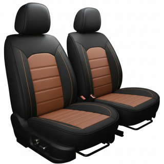Set huse scaune auto Top, Piele Nappa sintetica, Coniac Negru