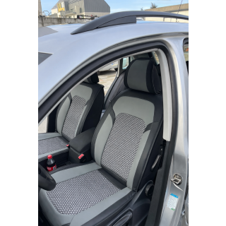 Set 2 huse scaune auto TOP, Textil+Piele Nappa sintetica, gri