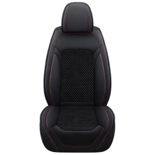 Set Huse Scaune Auto Top, Textil+Piele Eco Nappa, Negru Rosu