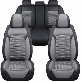 Set huse scaune auto TOP, Textil+Piele Nappa sintetica, gri