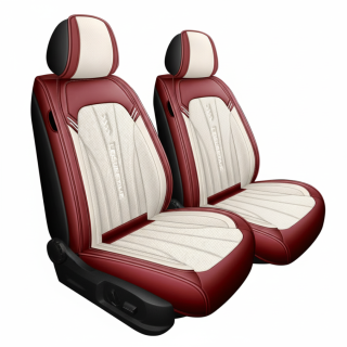 Set huse scaune auto TOP, Piele Nappa sintetica, crem rosu Leisure Time